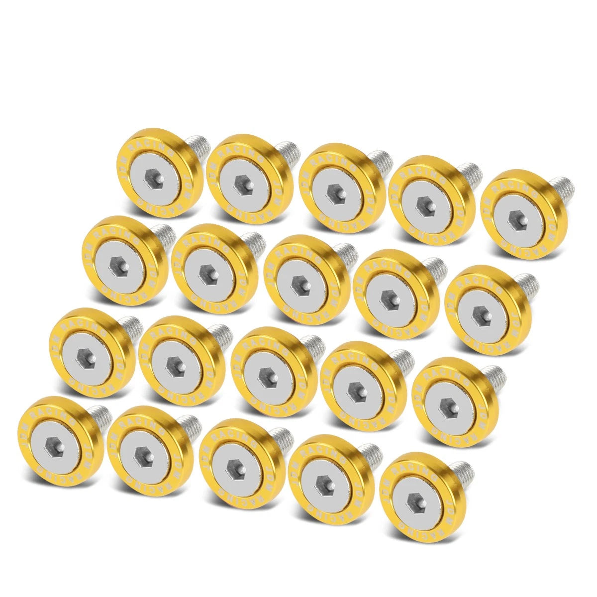 Gold 20mm Aluminum Fender Washers Dress Up Kit Fits M6 X 1.0 Bolt