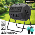 43 Gallon Dual Compost Bin with Sliding Doors