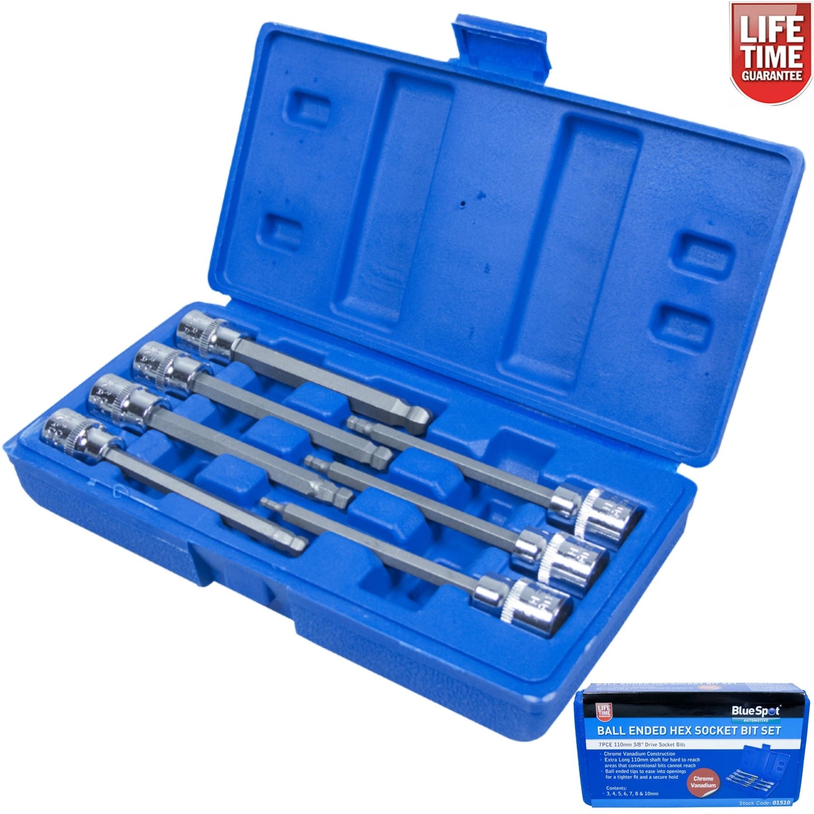 BlueSpot Ball End Hex Allen Key Long Reach Socket Set 7pc by BlueSpot