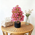 Vibrant 12.4 Inch Artificial Flowering Tree In Black Pot For Home