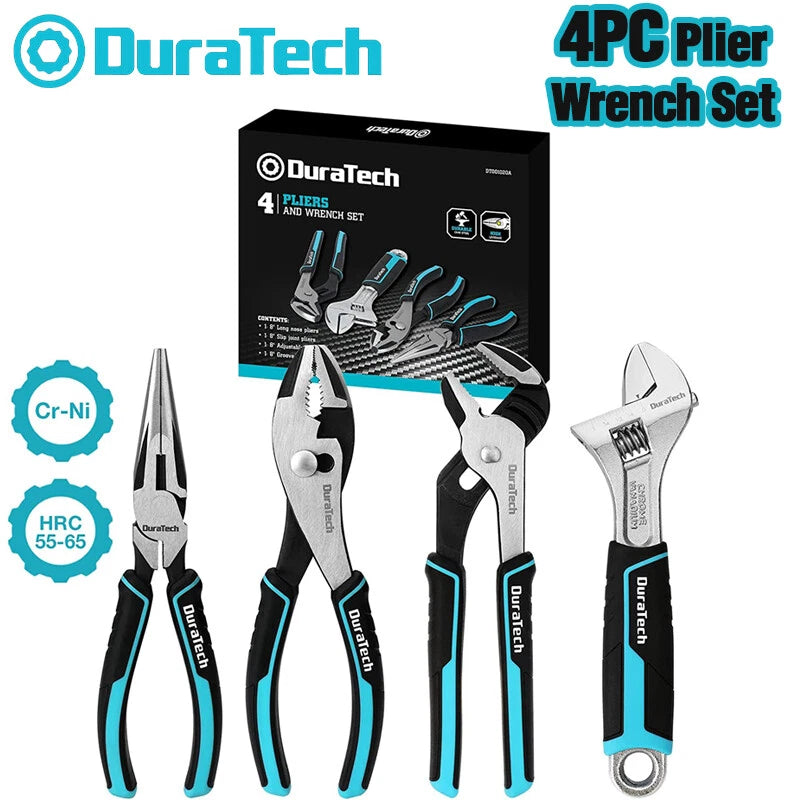 Duratech Plier Set 8" Slip Joint Groove Joint Needle Nose Plier 8"