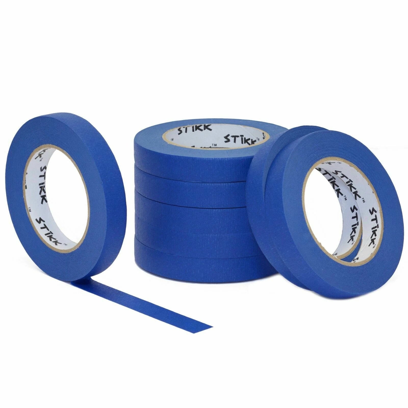8 Roll Pack 3/4"(.75) X 60yd (18mm X 55m) Stikk Blue Painters Masking