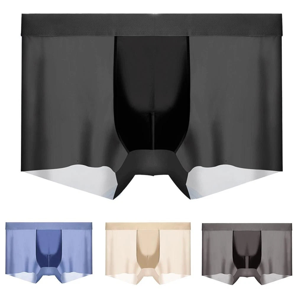 Soft Ice Silk Underwear For Men With Breathable Pouch And Stylish