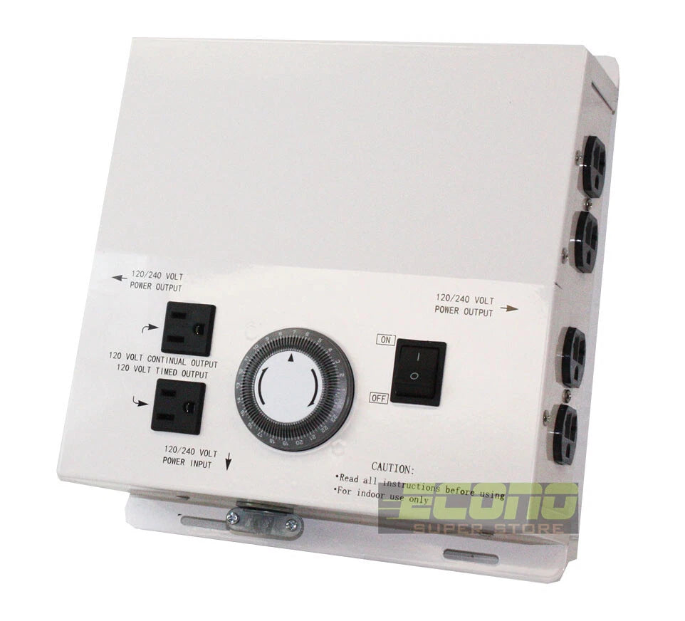 Mlc Hid Light Control Box 50 Amp 240V 8000 Watts W/8 Outlet & 24hr