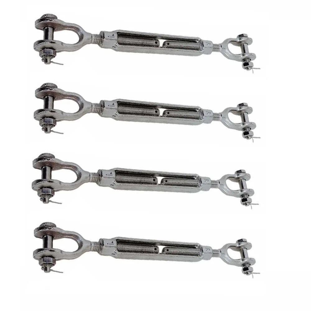 5/16" X 4-1/2" Jaw Jaw Turnbuckle Mil Spec,800 Lbs Wll Stainless