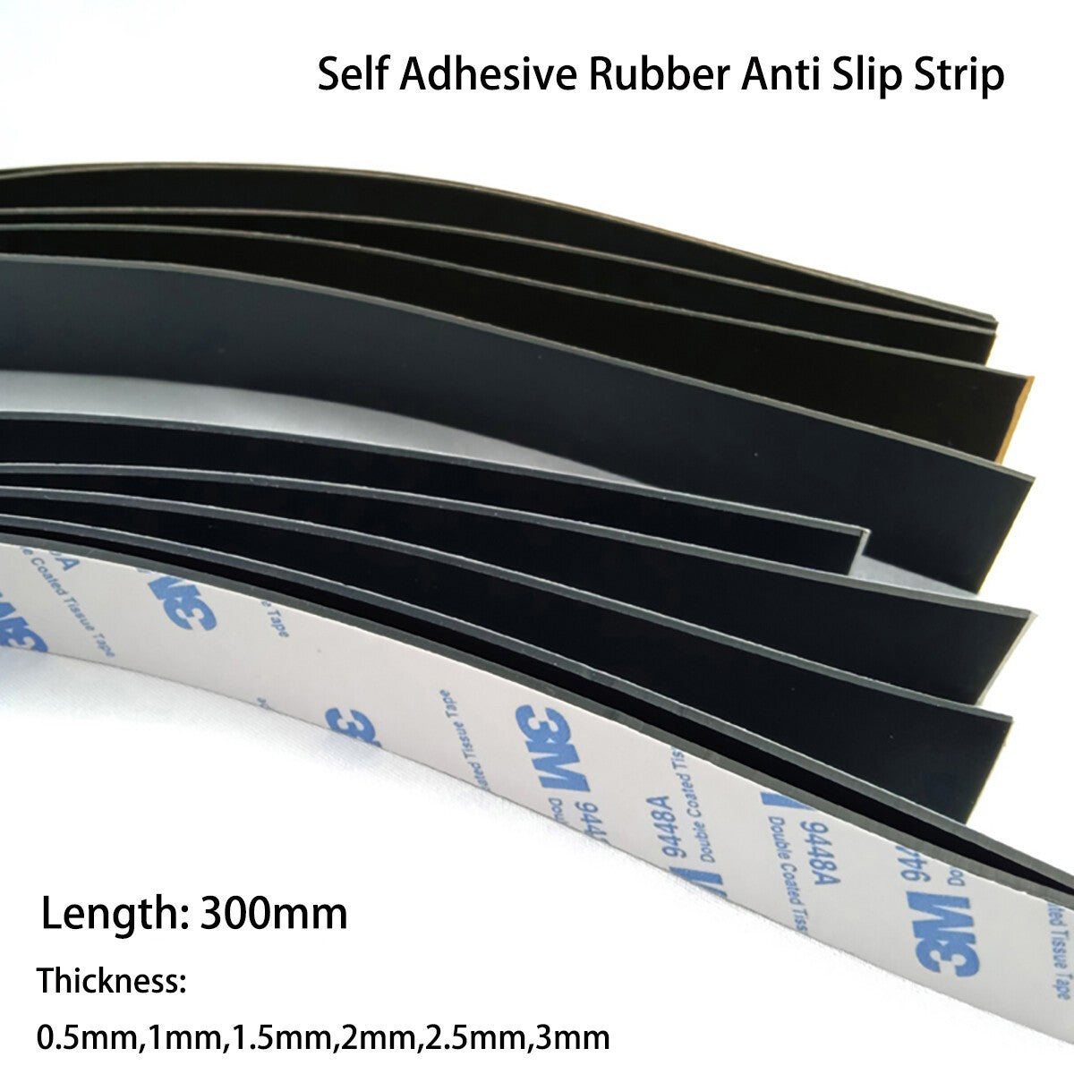Adhesive Backed Rubber Anti-Slip Strip 300mm