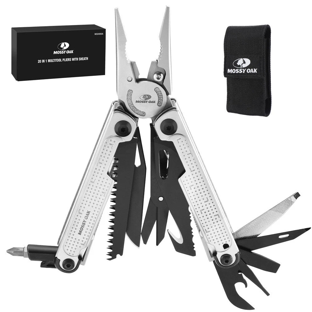 Mossy Oak 20-in-1 Multitool Self-locking Pliers Stainless Steel Multi