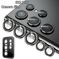 5pack Hd 9h Tempered Glass Metal Camera Lens Protector Cap For Galaxy
