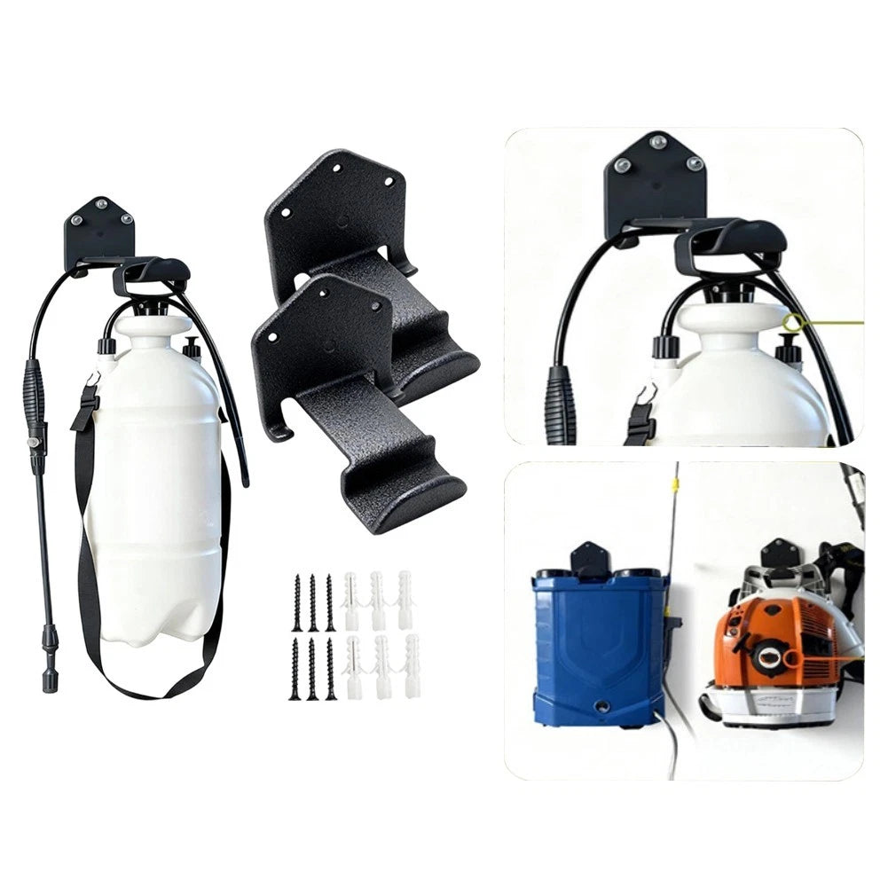 Metal Wall Mount Sprayer Holder For Garden Backpack Blower Rack