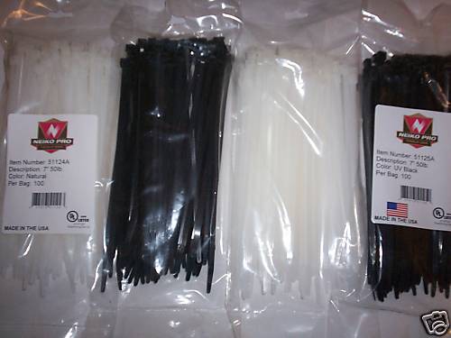 Black & White Nylon Cable Zip Ties