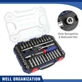 70PCS 1/4" Drive Socket Set Quick-Release Metric SAE