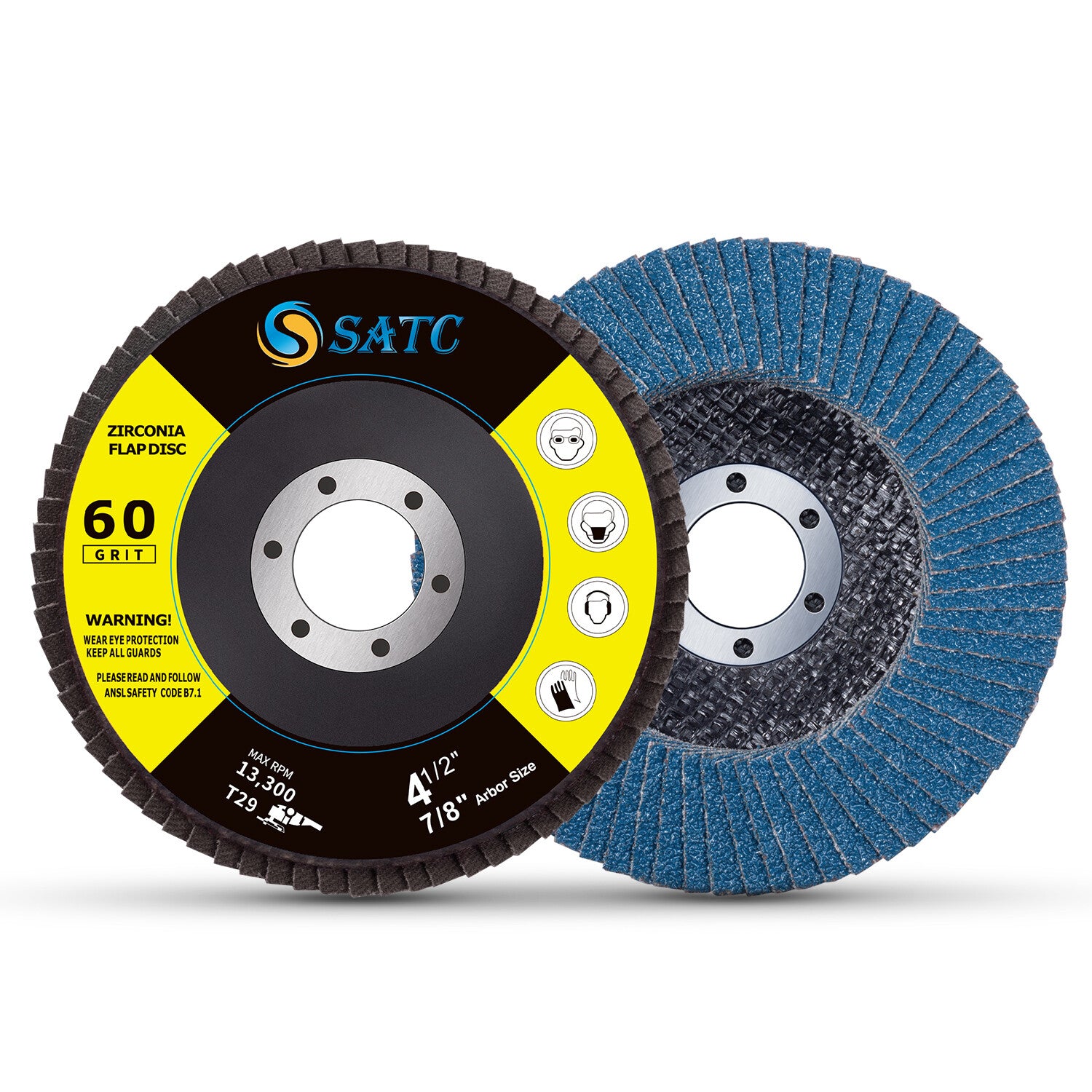 100 Pack 4-1/2 Inch 60 Grit Zirconia Flap Discs by Unbranded
