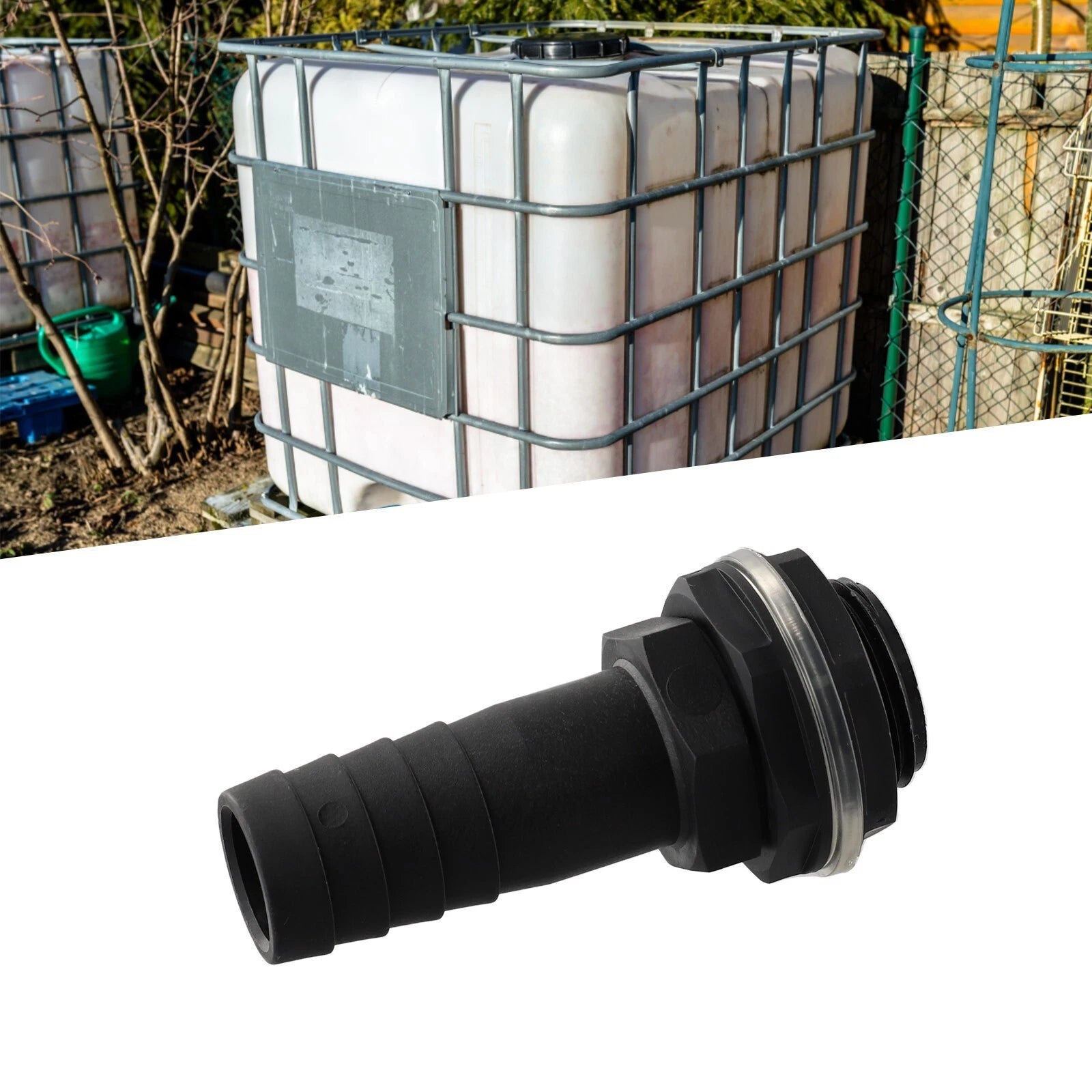 Overflow Connector Pipe 1in Barb 3/4in Bspm Thread Nut & Washer
