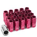 Aluminum Pink 16 Lug+4 Lock Nuts+adapter M12x1.25 21mm Od/50mm Tall