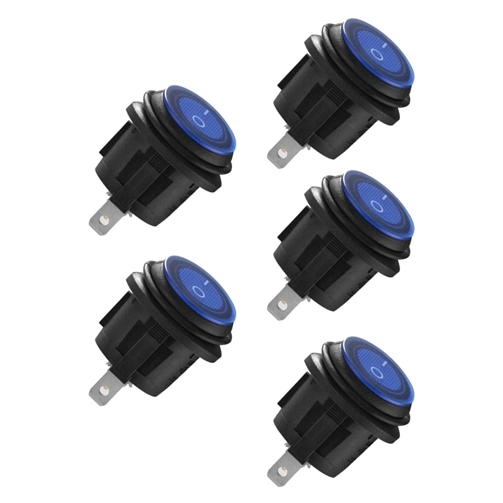 5x/set 12V 20a Marine Switch Auto Round On/off Rocker Waterproof Boat