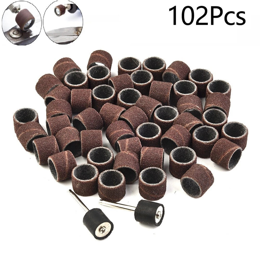 80 Grit Sanding Paper Bands Sleeve 1/2 Drum & Mandrel For Rotary Tool