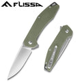 Flissa Folding Pocket Tactical Knife D2 Blades Liner Lock W/g10