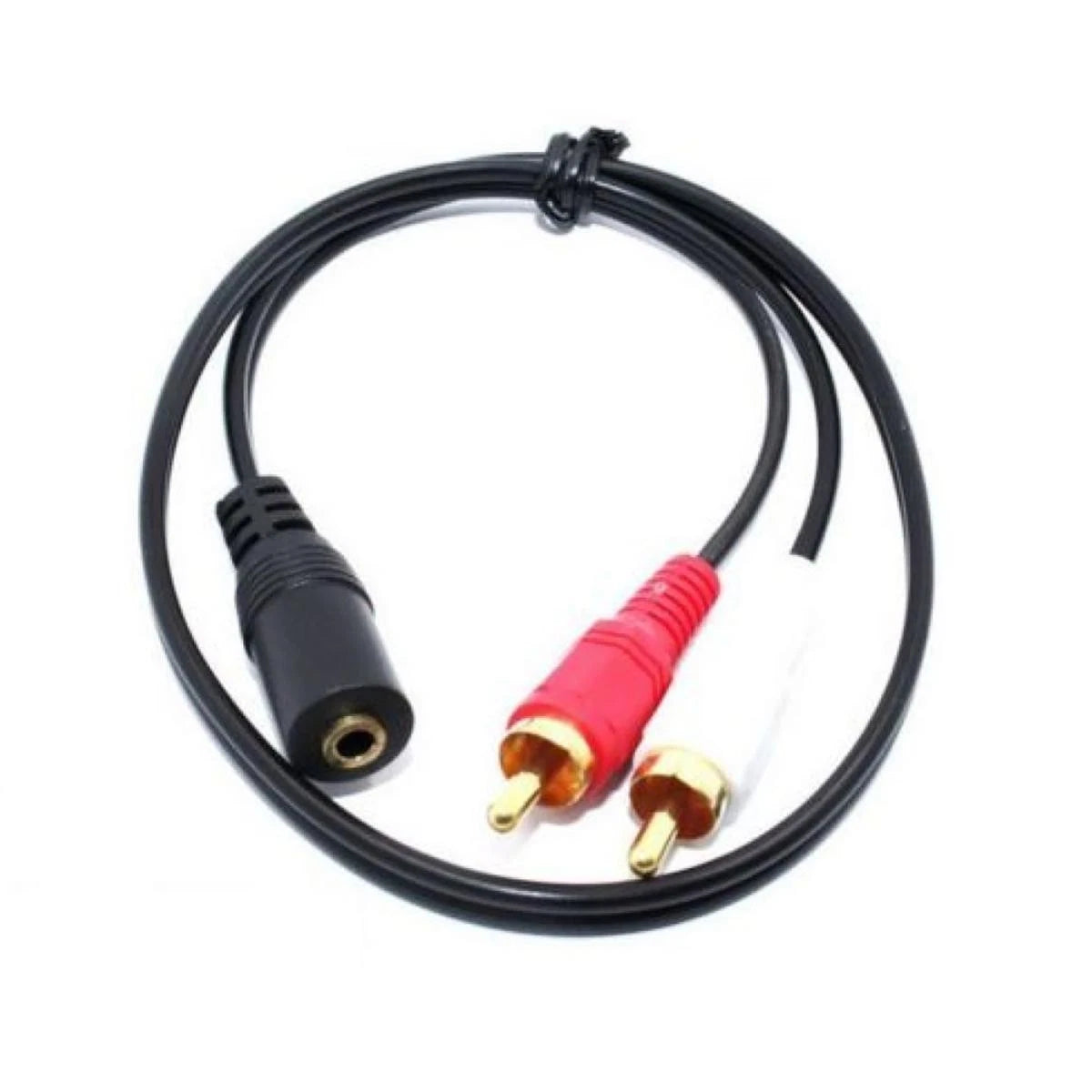 3.5mm 1/8" Female Mini Jack To 2 Male Rca Plug Adapter Convertor