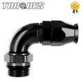 An-6 to Orb-8 90 Degree Hose Fitting Black