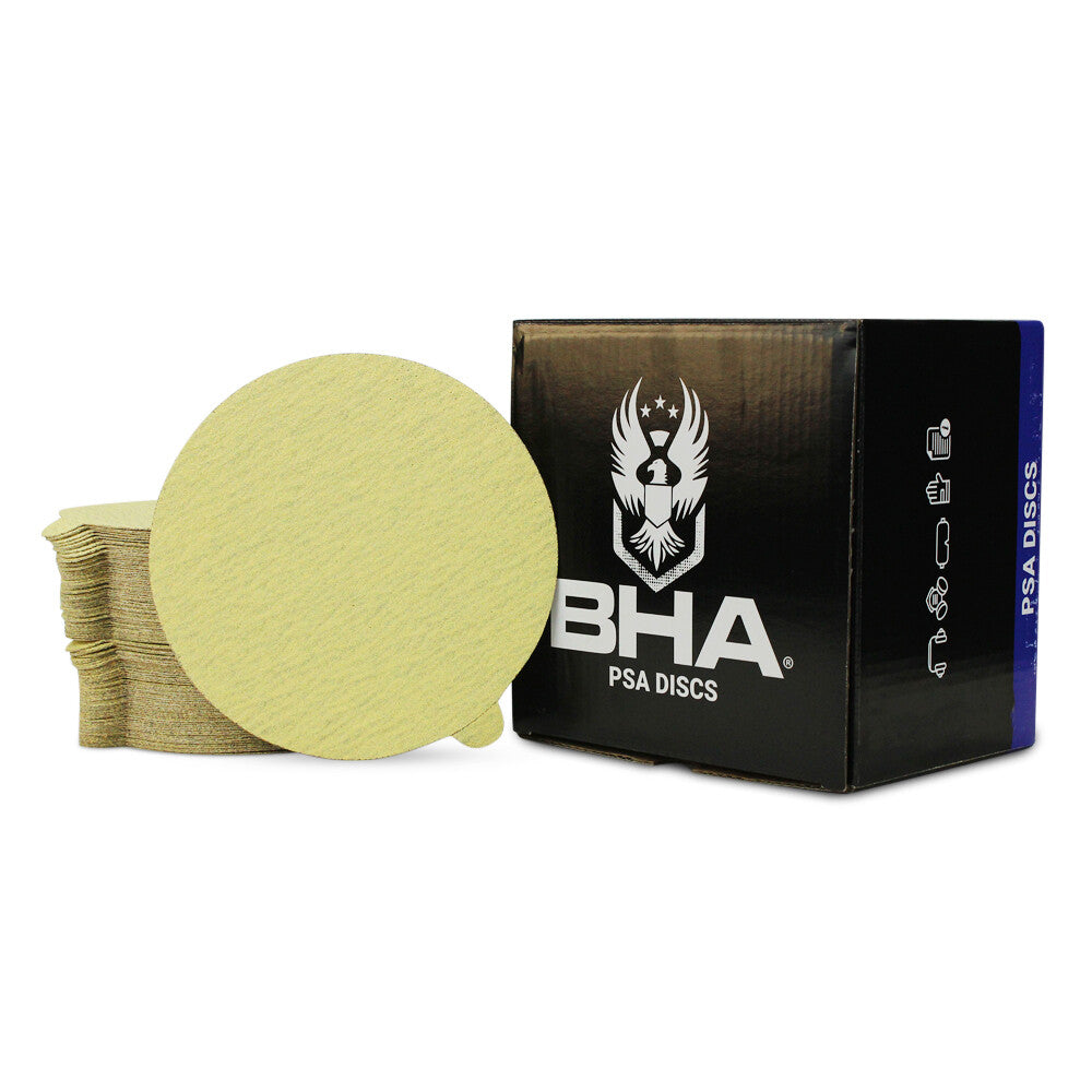 100 Pack - 6 Inch 400 Grit Gold Peel and Stick Adhesive Backed PSA