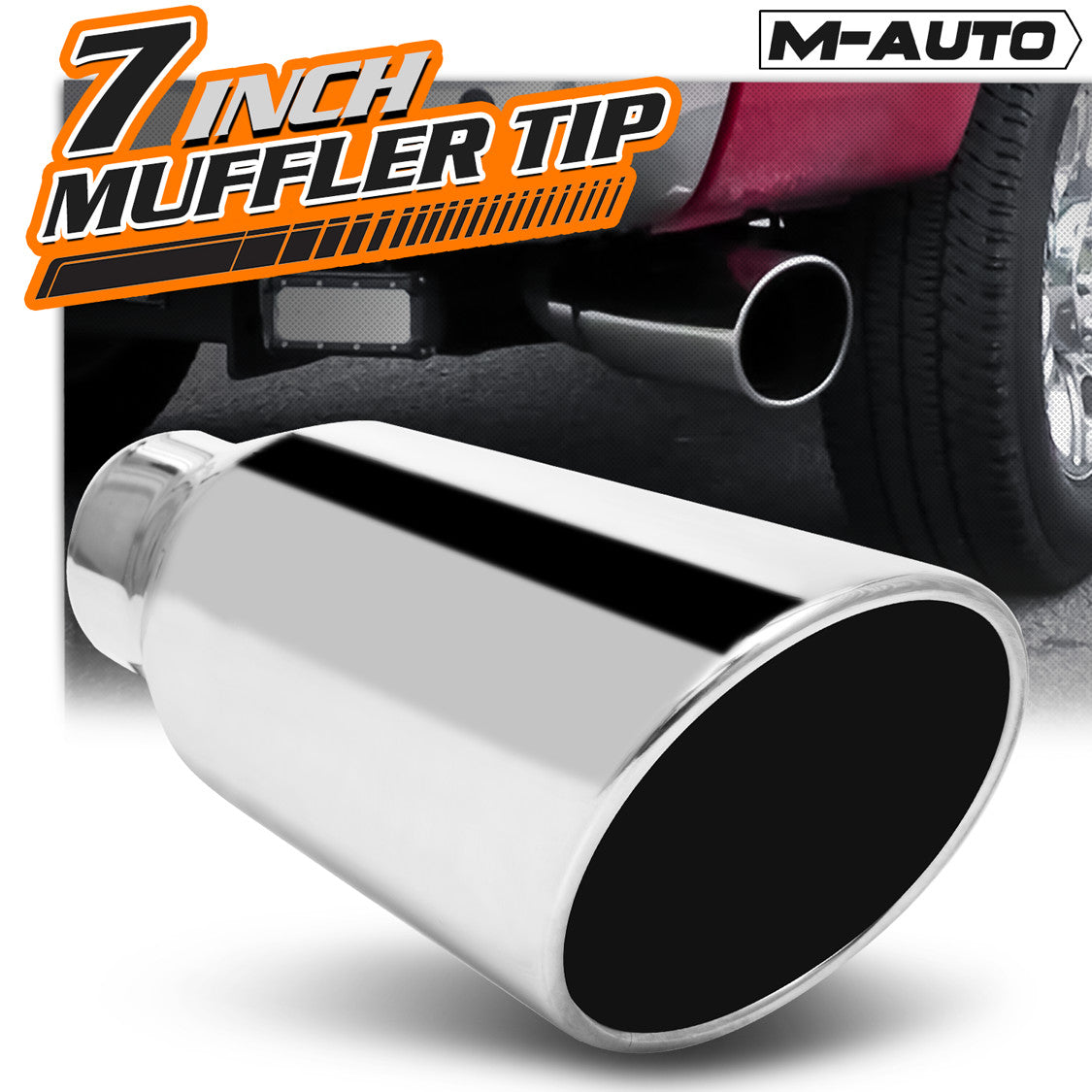 Chrome Slant Exhaust Pipe - 15"