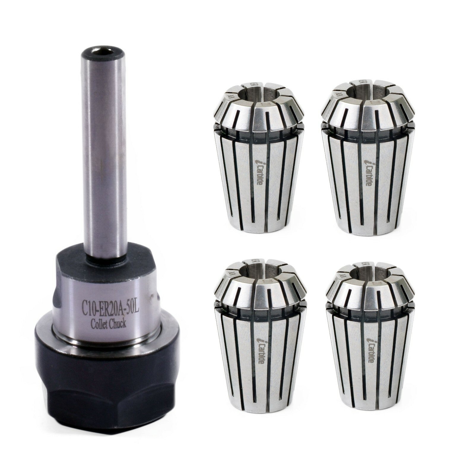 10mm Straight Shank ER20 Collet Chuck Tool Holdr Gage Length 50mm