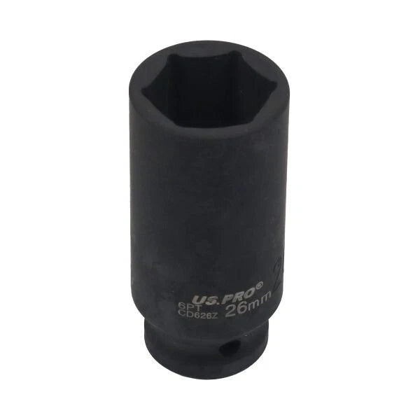 Us Pro 1/2" Drive 26mm Deep Impact Socket 6pt 78mm Heavy Duty Cr-v