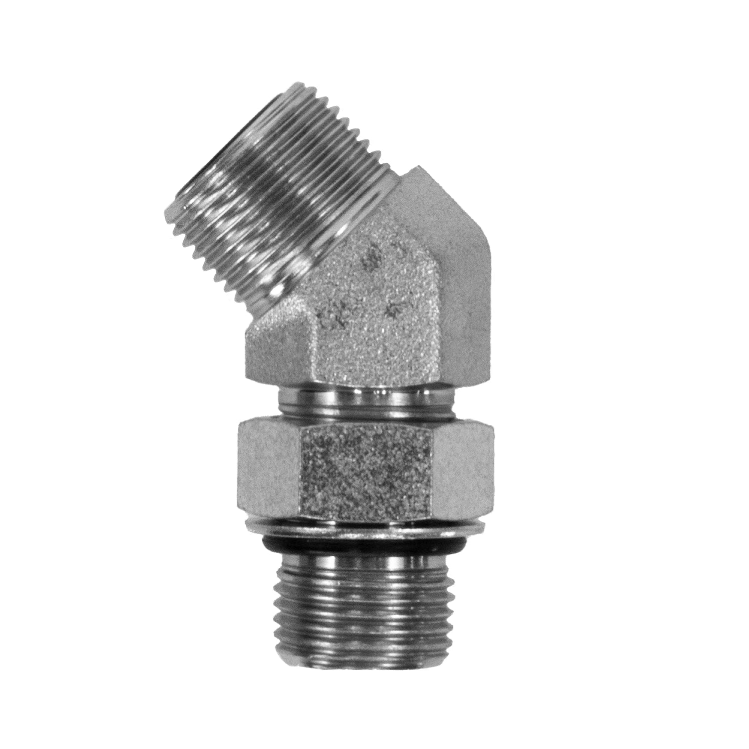 Hydraulic Adapter - 08 Male Face Seal X 06 Male Boss Swivel 45