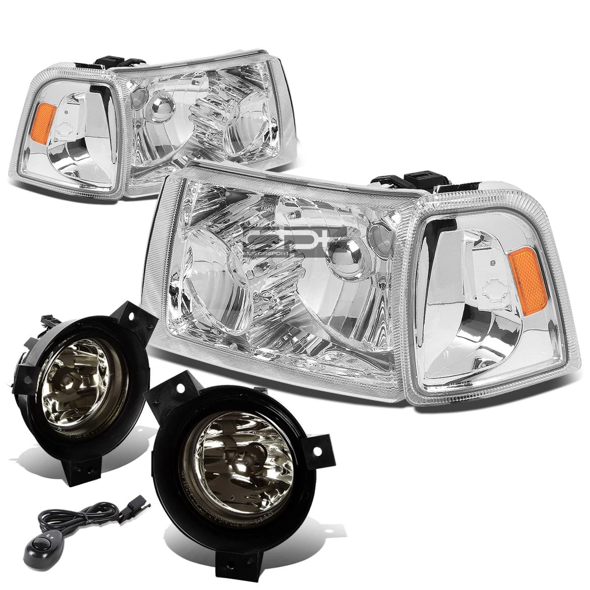Chrome Housing Headlight+ambe<wbr/>r Corner | Built Supply Co