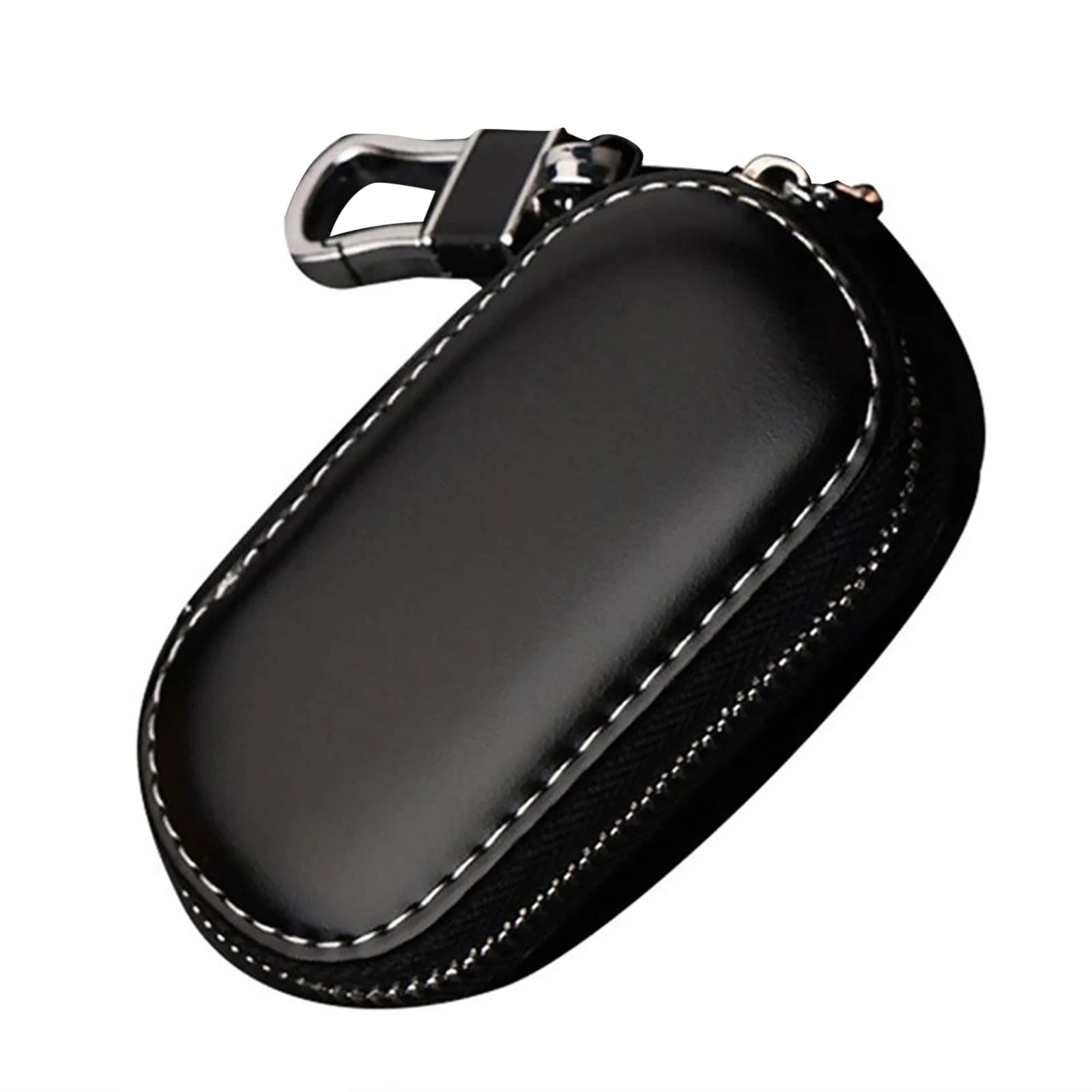 Leather Car Remote Key Fob Chain Zipper Pouch Wallet Holder Bags Case