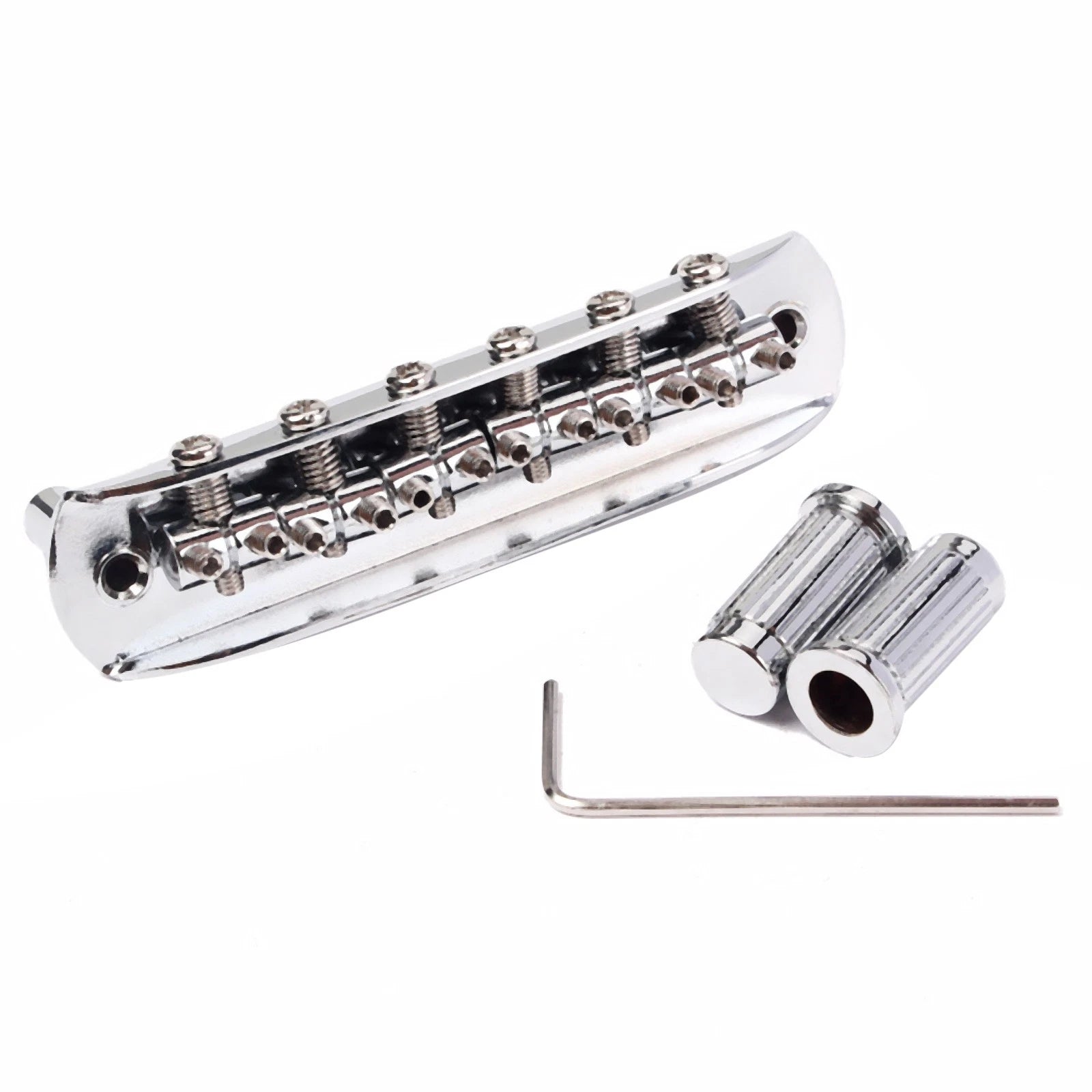 Replacement Chrome Plated Guitar Bridge Assembly Fit For 6 String