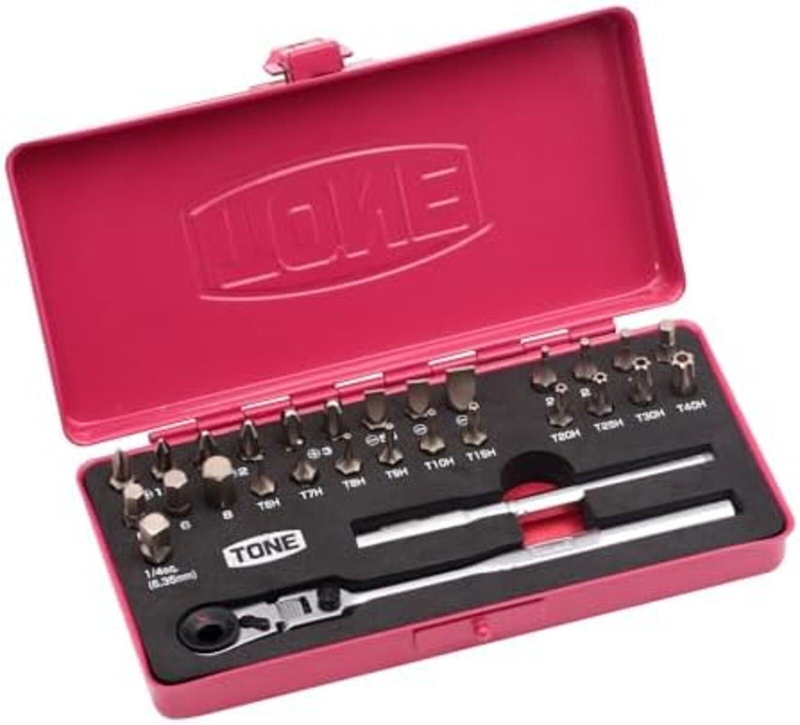 TONE Bit Ratchet Set Raspberry BRFS27RB