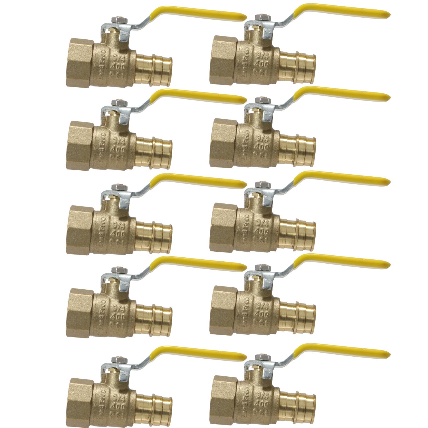10 Pack 3/4" Pex A Female Ball Valve , 3/4" Expansion X
