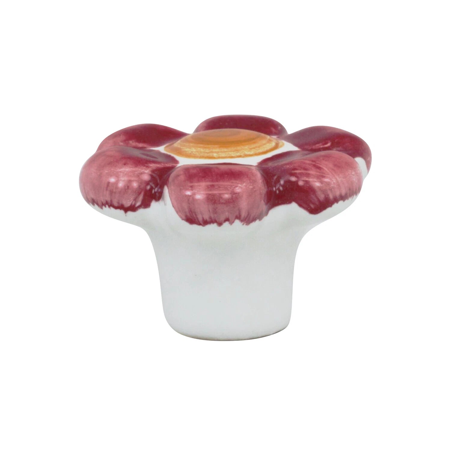 10 Pack Red Pastel Flower Child Ceramic 1-9/16" Kitchen Cabinet Knob