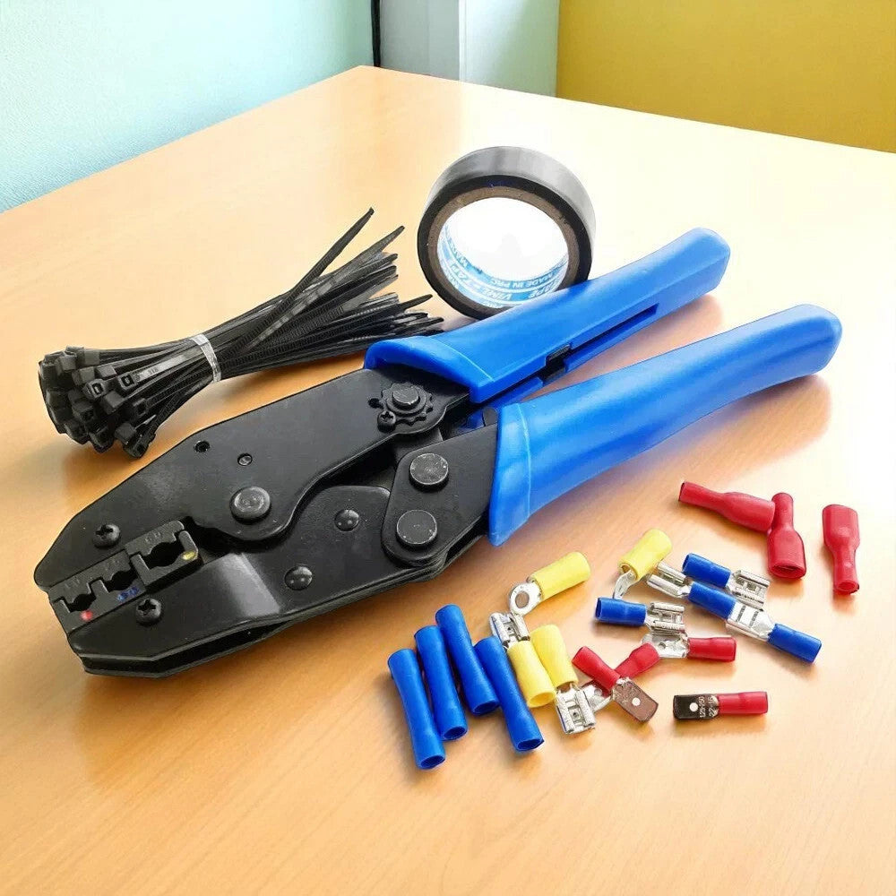 Ratchet Crimping Tool Wire Crimp Terminals Insulated Electrical Connec