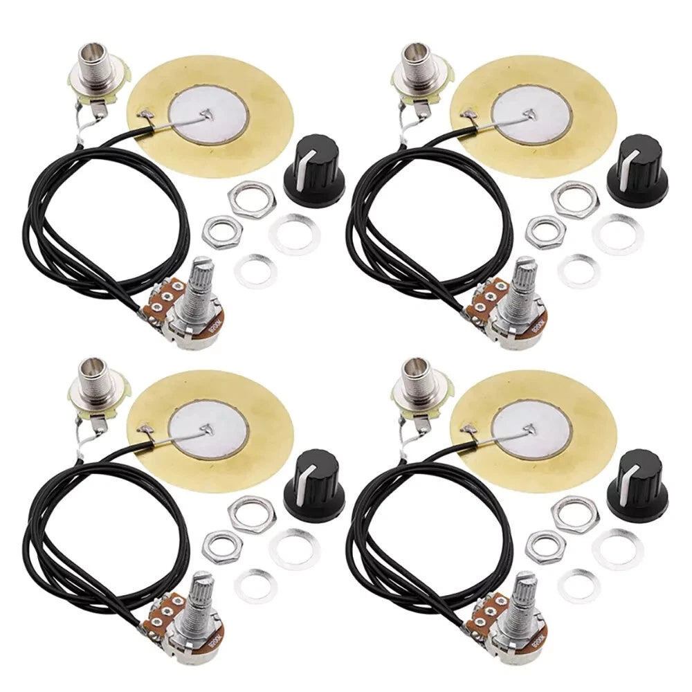 50mm Guitar Pickup Piezo Transducer Prewired Amplifier With 6.35mm