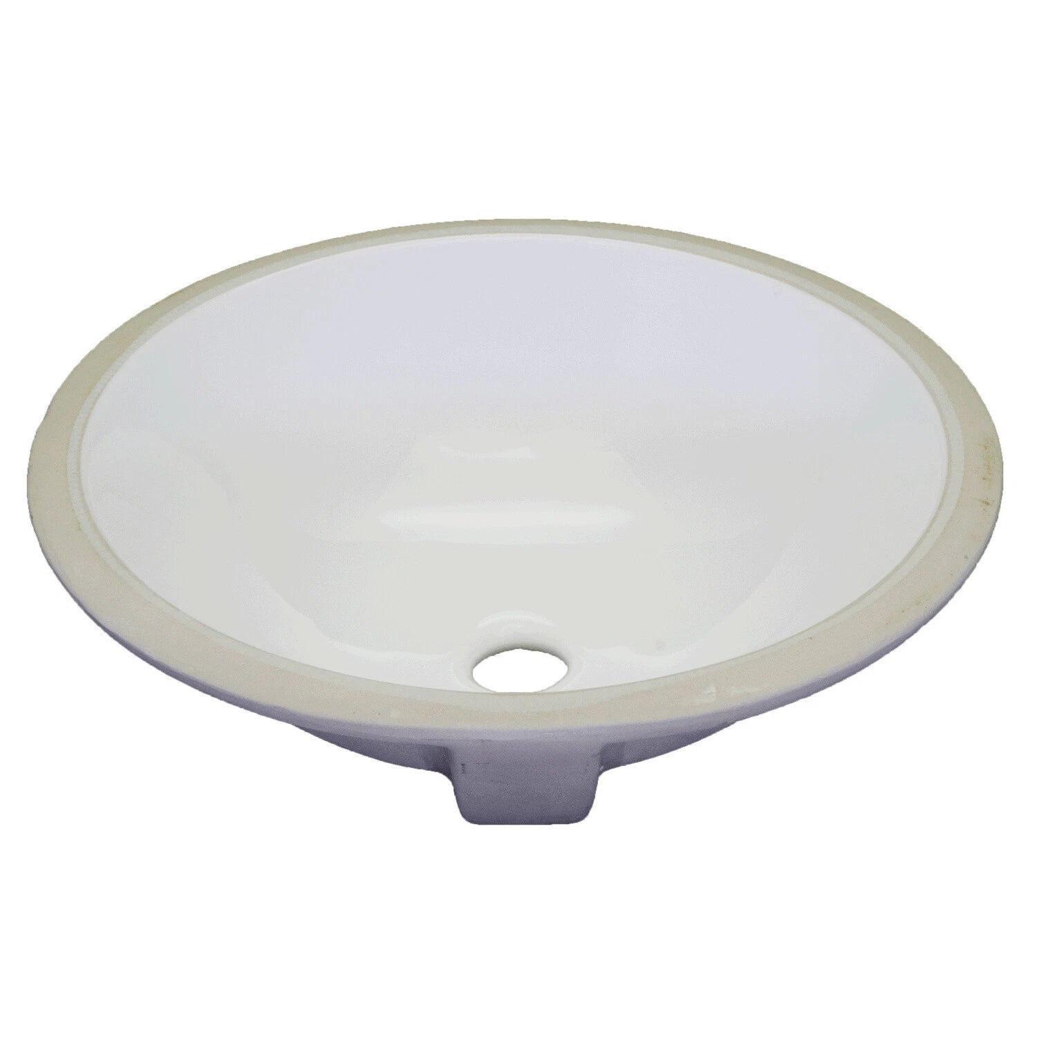 Oval Undermount Bathroom Vanity Sink 15-1/4" X 13-1/2" X 8" White