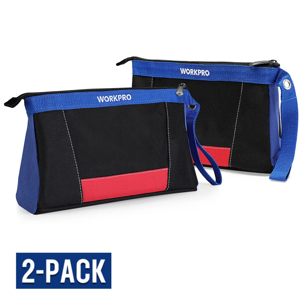 WORKPRO 2-Pack 12" Tool Pouches with Zipper Utility Bag Pouch for Tool Organizer