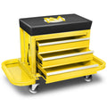 7.87x 2.36 350lbs Capacity 2-in-1 Mechanics Roller Seat Yellow Work