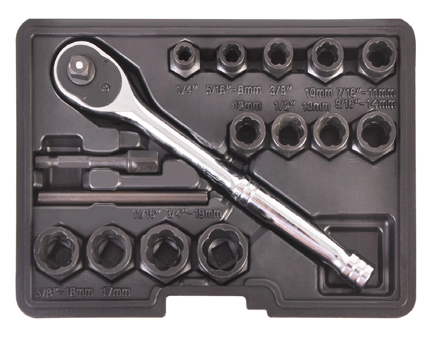 16 Pieces Bolt Remover Tool Set Damaged Stripped Bolt &amp; Nut Screws Extractor Kit