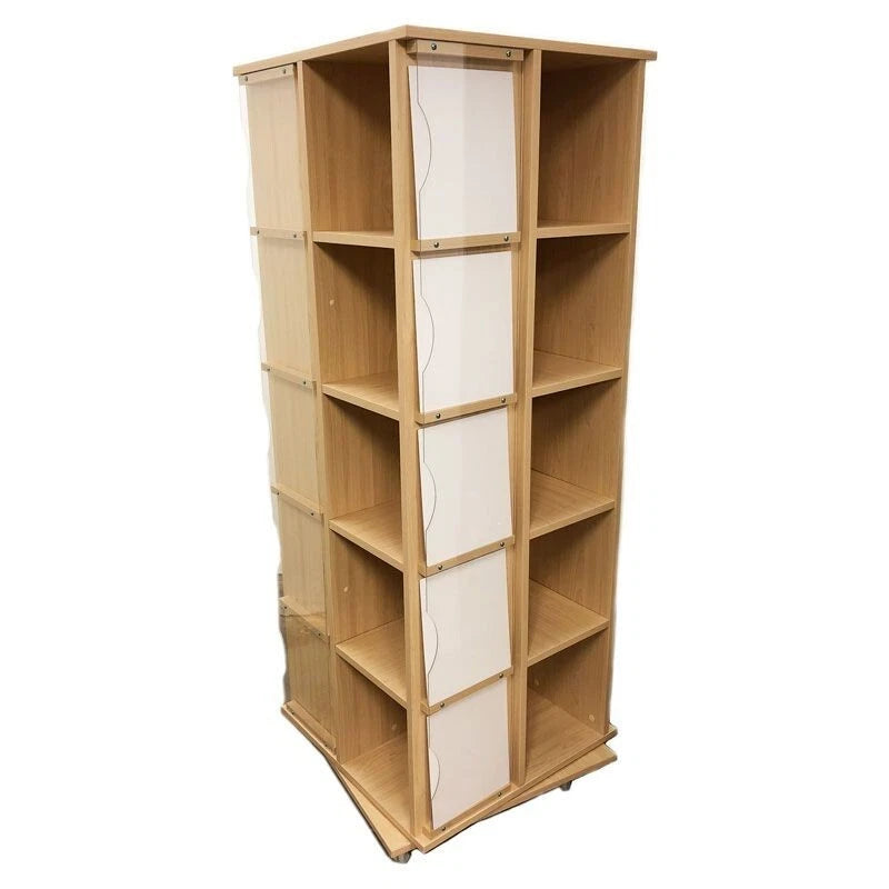 Maple Revolving T-shirt Display With Casters - 24"w X 24"d X 63"h