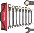 Workpro 8-piece Flex-head Ratcheting Combination Wrench Set Sae 5/16