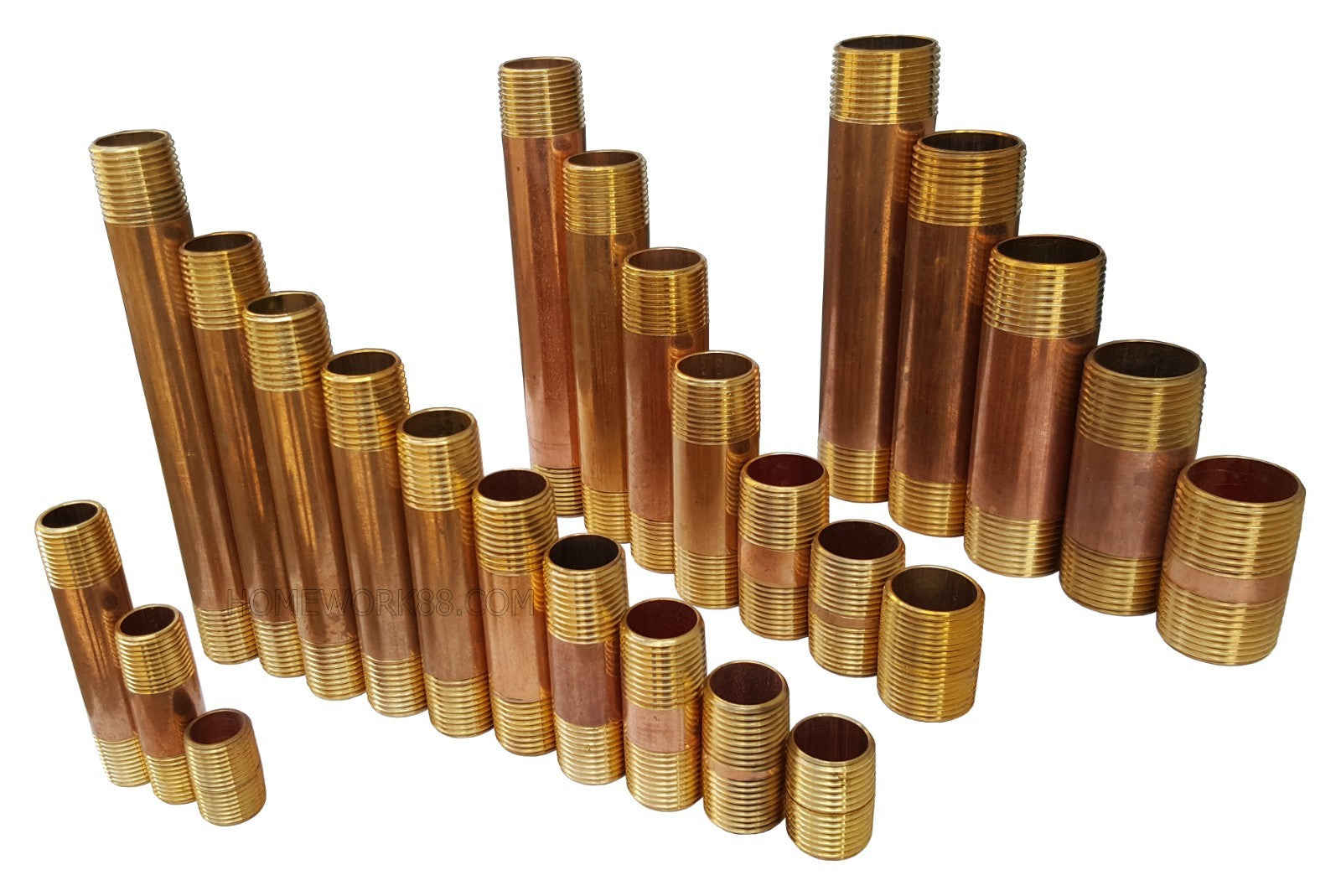 XFITTING Red Brass Nipple 3/8" - 1"