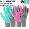 Haushof Garden Gloves 6 Pairs Nitrile Coated Working Garden Glove