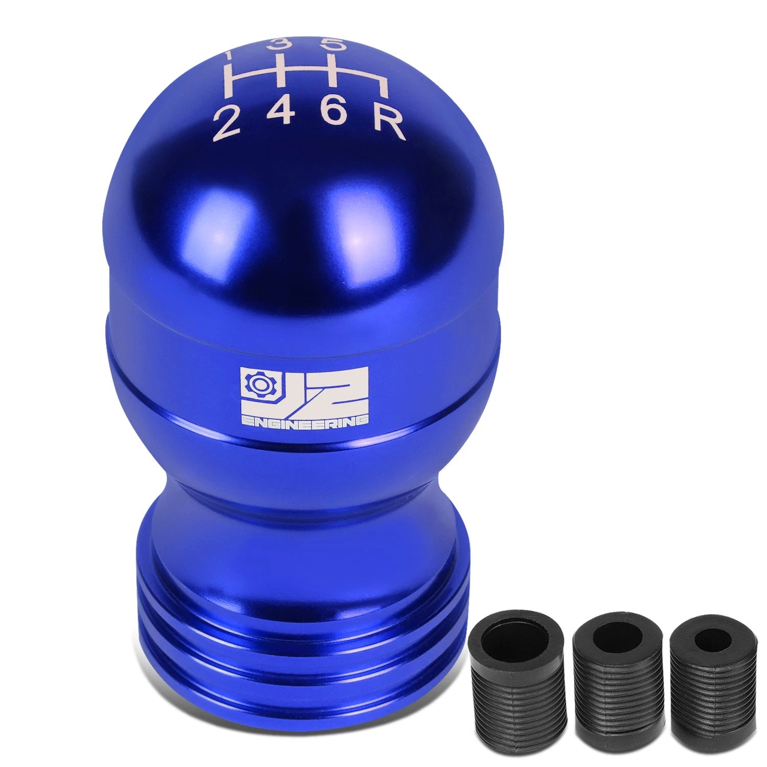 J2 Universal Aluminum Shift Knob Blue Teardrop Shape Design W/ Thread