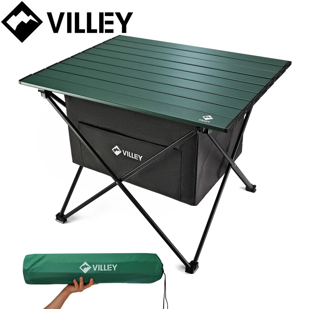 Villey Portable Aluminum Camping Side Table Ultralight Folding Beach