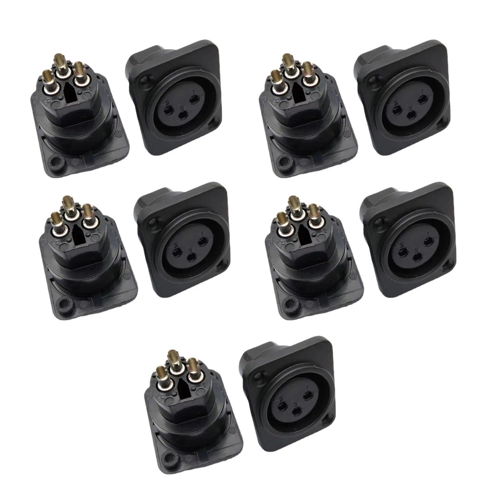 New Abs 3-pin Xlr Female Jack Panel Mount Microphone Converter