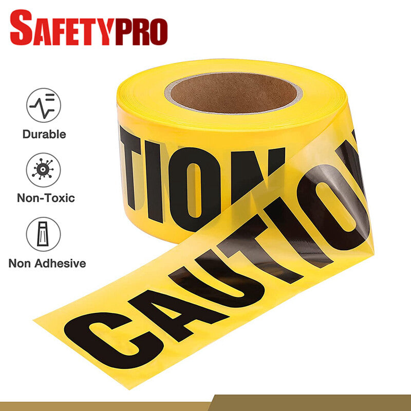 SafetyPro Caution Tape Roll 3 in X 1000 ft Warning Safety Tapes Bold