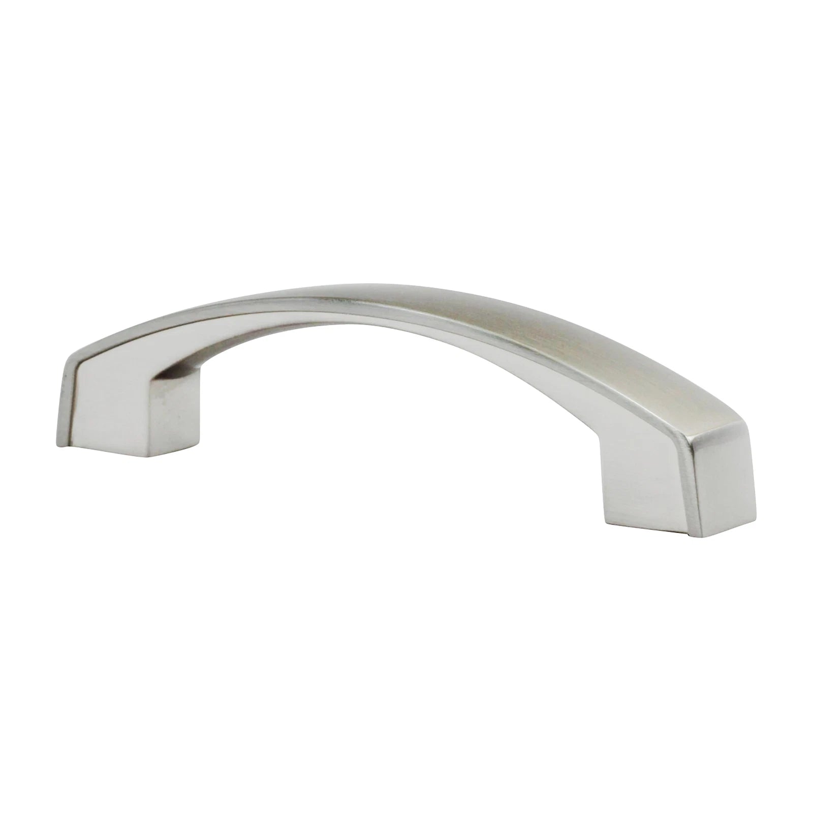 Bow Style 3-3/4" Inch Hole Centers Brushed Nickel Cabinet Handle