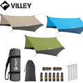 VILLEY Camping Tarp Hammock Tent Rain Fly Heptagonal Tarp w/Bag